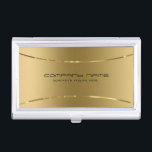 Modern Metallic Gold Stainless Steel Look Desk Bus Business Card Case<br><div class="desc">Simple,  elegant image of a faux gold metallic background design,  stainless steel look business cards template. This is an image and not real metal or metallic finish.</div>
