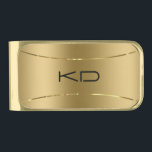 Modern Metallic Gold Stainless Steel Look Desk Bus Gold Finish Money Clip<br><div class="desc">Simple,  elegant image of a faux gold metallic background design,  stainless steel look business cards template. This is an image and not real metal or metallic finish.</div>
