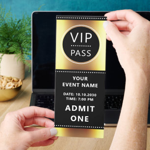 Modern Metallic Gold VIP Event Admission Ticket