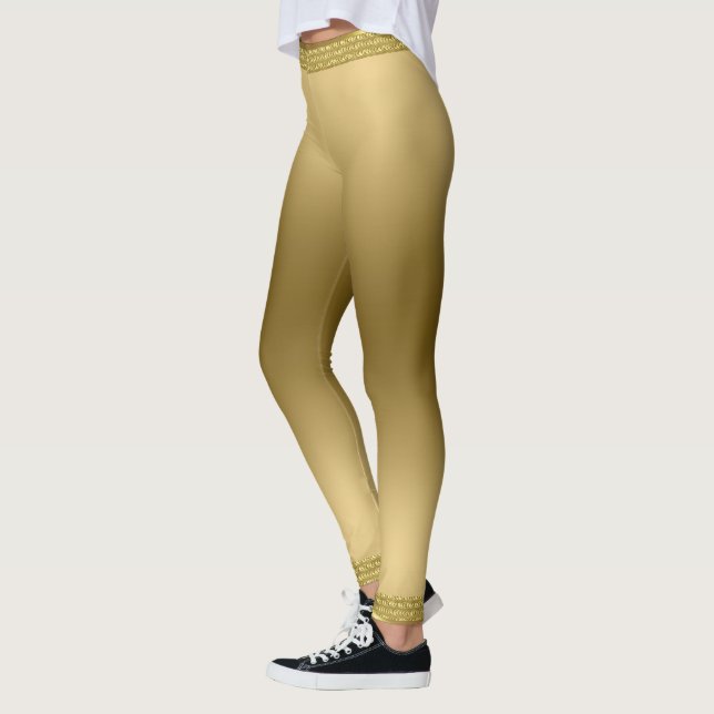 Modern Metallic Gold With Border Leggings (Left)