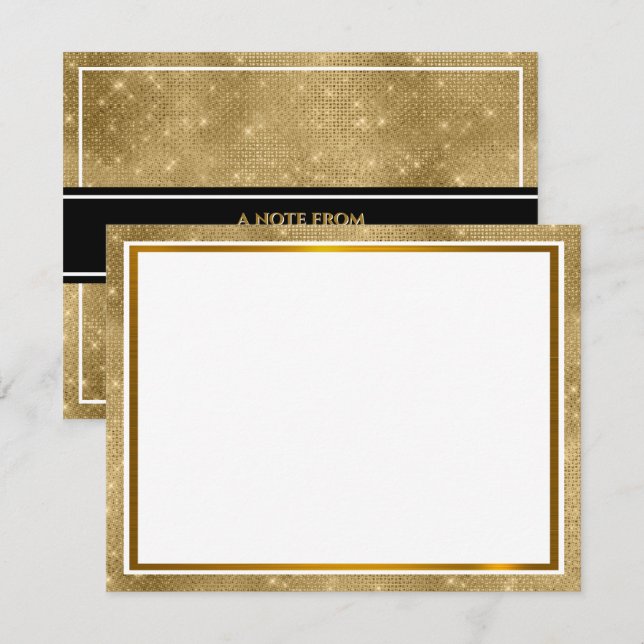 Modern Metallic I Elegant Gold Foil Texture Note Card (Front/Back)
