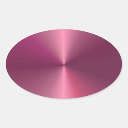 Modern Metallic Look Blank Elegant Pink Template Oval Sticker