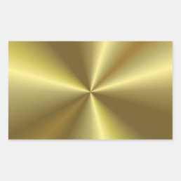Modern Metallic Look Faux Gold Blank Trendy Rectangular Sticker