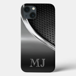 Modern Metallic Look Monogrammed iPhone 13 Case