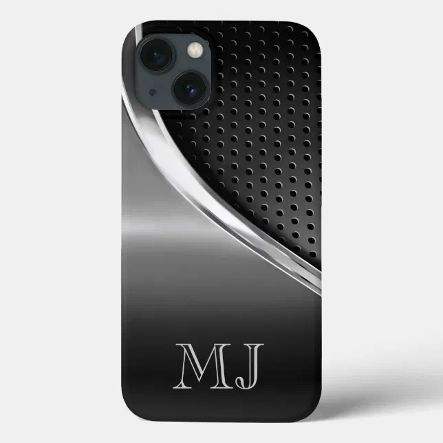 Modern Metallic Look Monogrammed Case Mate Iphone Case Zazzle 9476