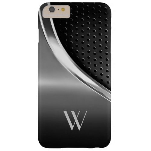 Modern Metallic Look Monogrammed Barely There iPhone 6 Plus Case