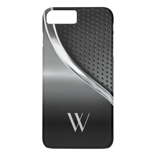 Modern Metallic Look Monogrammed iPhone 8 Plus7 Plus Case