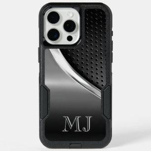 Modern Metallic Look Monogrammed iPhone 15 Pro Max Case