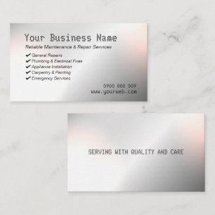 Modern Metallic Maintenance & Repair Business Card