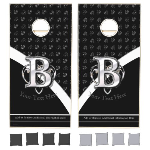 Modern Metallic Monogram B Cornhole Set