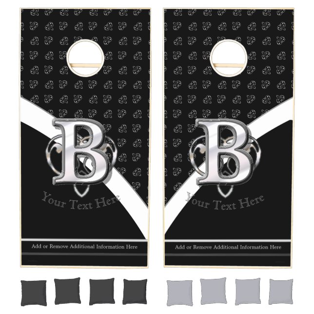 Modern Metallic Monogram (B) Cornhole Set (Set)