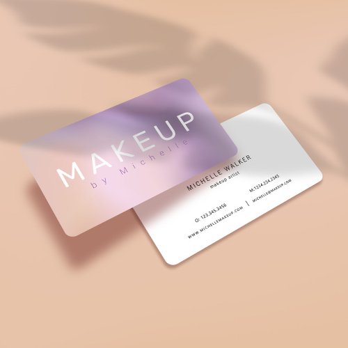 Modern Metallic Ombre Makeup Artist Business Card