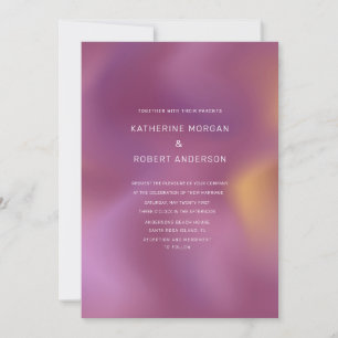 Modern Metallic Ombre Pattern Wedding Invitation