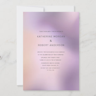 Modern Metallic Ombre Pattern Wedding Invitation