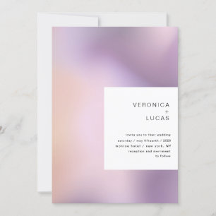 Modern metallic ombre pattern wedding invitation