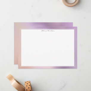 Modern Metallic Pattern Pink And Gold Note Card