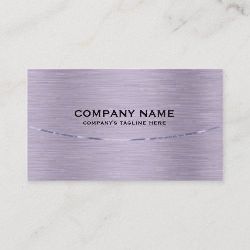 Modern Metallic Purple Brushed Steel Look Business Card