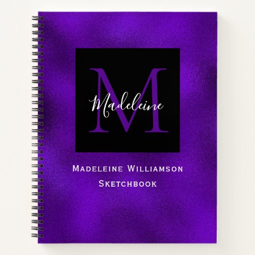 Modern Metallic Purple Effect Sketchbook Notebook