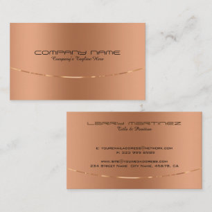 Modern Metallic Rold-Gold Design Stainless Steel Business Card