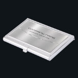 Modern Metallic Silver Brushed Aluminum Look Business Card Case<br><div class="desc">Simple,  elegant metallic silver background design,  brushed aluminum look custom business cards. This is an image and not real metal or metallic finish. Fully customizable. If you need any assistance customizing any of my designs,  message me on Zazzle—free text formatting with live help is available by request.</div>