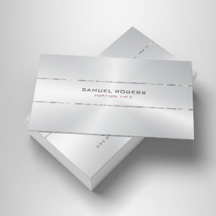 Modern Metallic Silver Design Stainless Steel Look Business Card