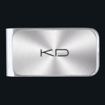 Modern Metallic Silver Stainless Steel Look Silver Finish Money Clip<br><div class="desc">It is a simple,  elegant image of a faux silver metallic background design with a stainless steel look. This is an image and not an actual metal or metallic finish.</div>