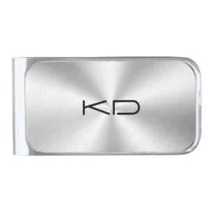 Modern Metallic Silver Stainless Steel Look Silver Finish Money Clip
