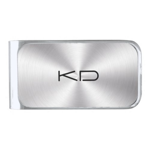 Modern Metallic Silver Stainless Steel Look Silver Finish Money Clip