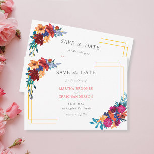 Modern Mexican Fiesta Floral Wedding Save the Date Invitation