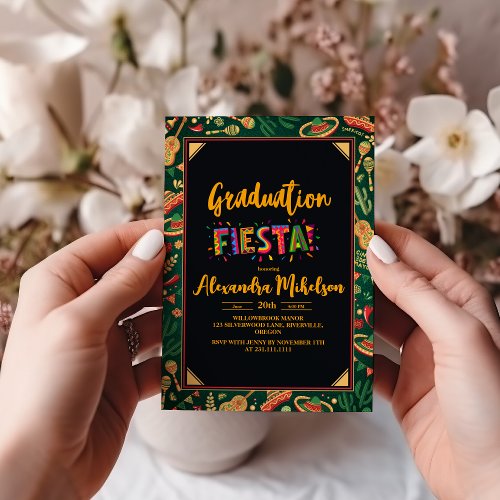 Modern Mexican Fiesta Graduation Party  Invitation