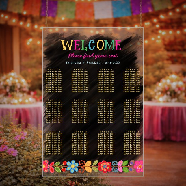   Modern Mexican floral wedding Acrylic Sign (Creator Uploaded)