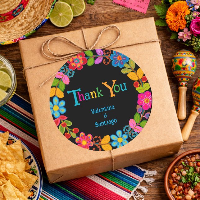   Modern Mexican floral wedding Classic Round Sticker (Creator Uploaded)