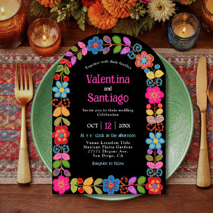   Modern Mexican floral wedding Invitation