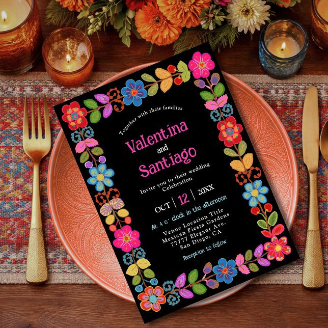   Modern Mexican floral wedding Invitation (Creator Uploaded)