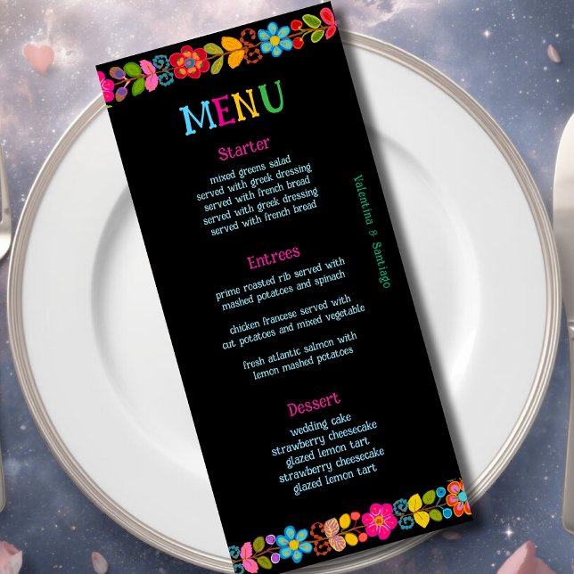   Modern Mexican floral wedding Menu (Creator Uploaded)