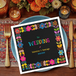   Modern Mexican floral wedding Napkins