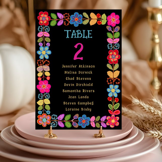   Modern Mexican floral wedding Table Number (Creator Uploaded)