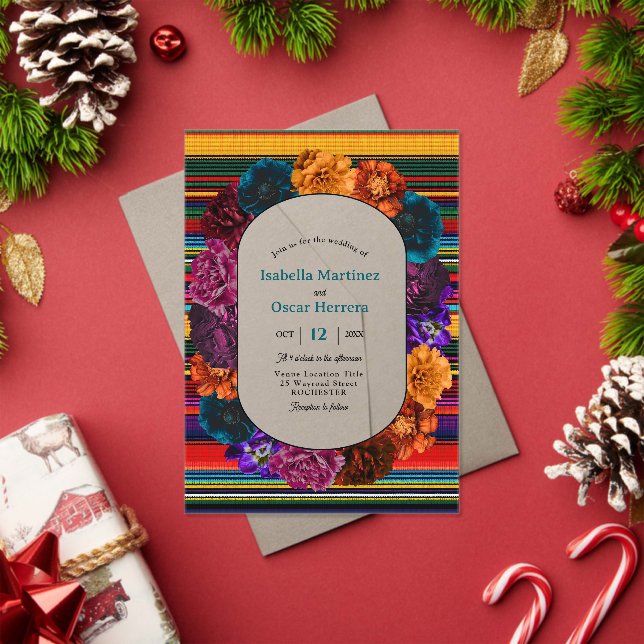 Modern Mexican flowers acrylic wedding invitation (Insitu (Holiday))