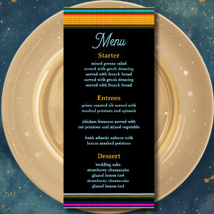 Modern Mexican flowers wedding Menu