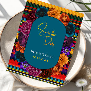 Modern Mexican flowers wedding  Save The Date