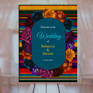 Modern Mexican flowers wedding welcome Foam Board