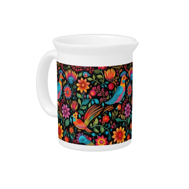 Modern mexican pattern name beverage pitcher (Left)