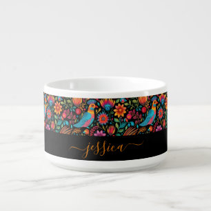 Modern mexican pattern script name bowl