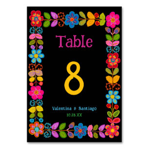 Modern Mexican wedding invitation Table Number