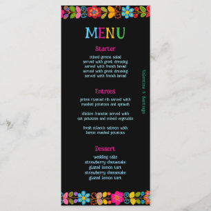 Modern Mexican wedding Menu