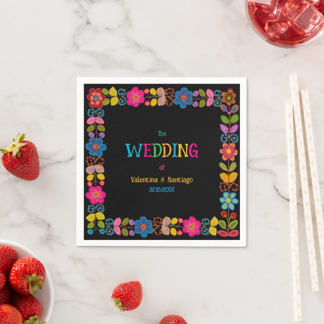 Modern Mexican wedding paper Napkins (Insitu)
