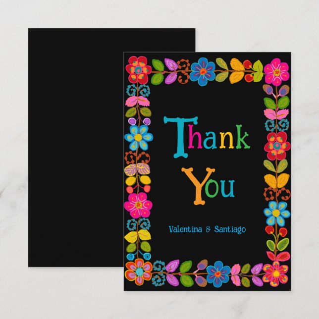 Modern Mexican wedding  Thank You Card (Front/Back)