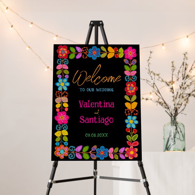 Modern Mexican welcome wedding  Foam Board (In Situ (Stand))