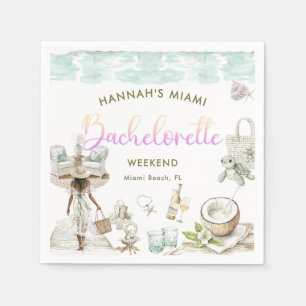 Modern Miami Beach Bachelorette Weekend Napkins