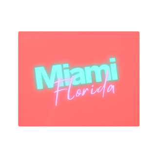 Modern Miami Neon Lights Metal Print